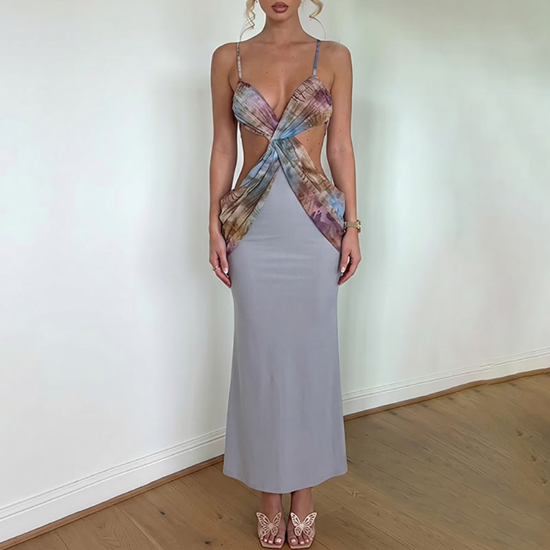 Sexy V-neck Sleeveless Spaghet - огляд і ціна Mesh Strap Metal